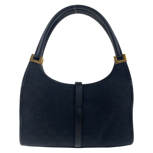 GUCCI Shoulder Bag 001 1068 GG canvas, leather Black GoldMetal Hobo Shoulder Bag Handbag Jackie Women Used Authentic