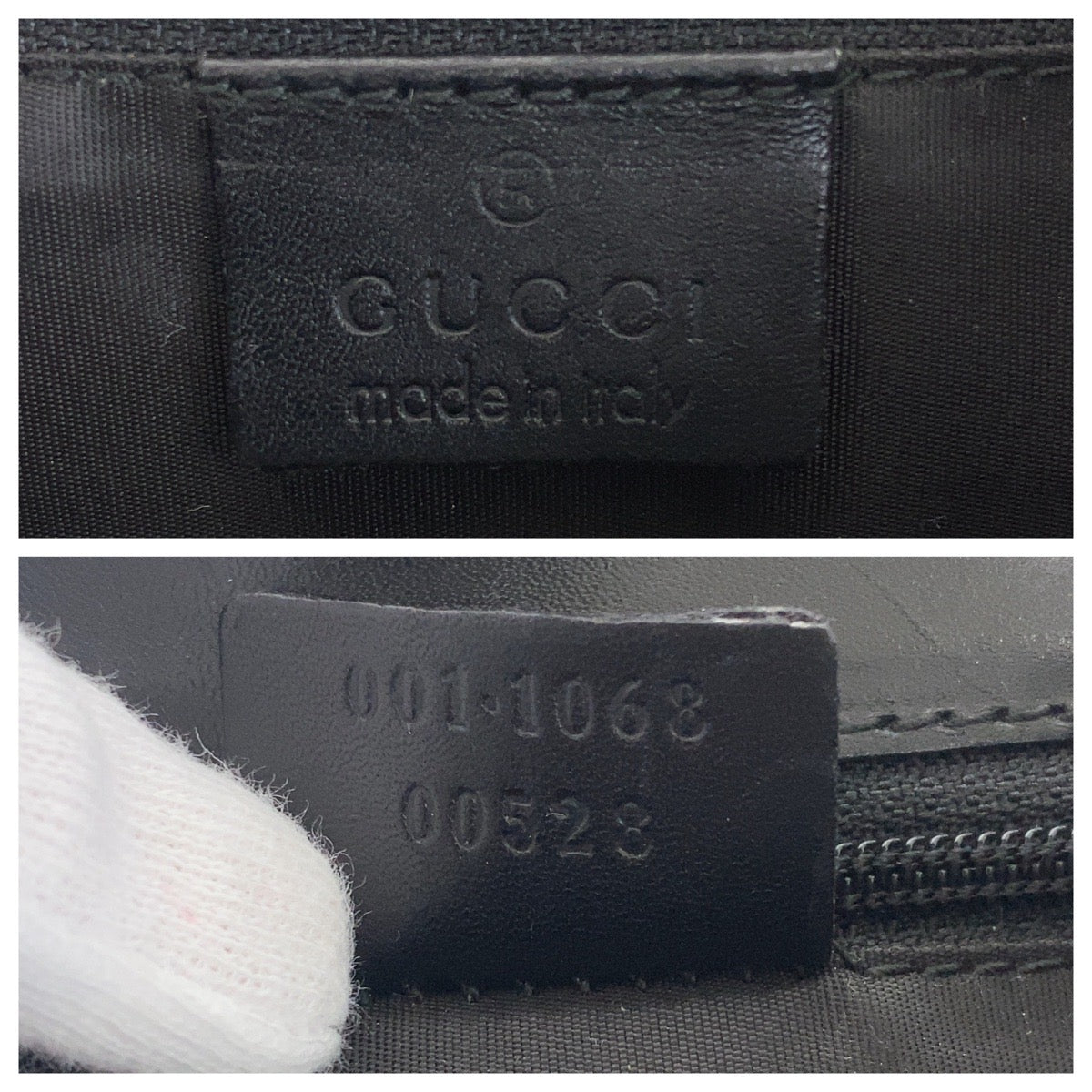 GUCCI Shoulder Bag 001 1068 GG canvas, leather Black GoldMetal Hobo Shoulder Bag Handbag Jackie Women Used Authentic