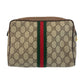 GUCCI Clutch bag 56 01 012 GG Supreme Canvas Beige Brown Gold Metal Clutch bag business bag Sherry Line Old Gucci mens Used Authentic