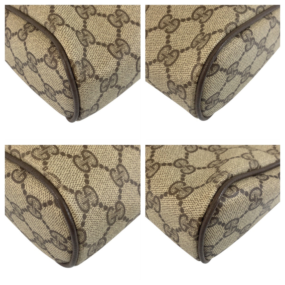 GUCCI Clutch bag 56 01 012 GG Supreme Canvas Beige Brown Gold Metal Clutch bag business bag Sherry Line Old Gucci mens Used Authentic