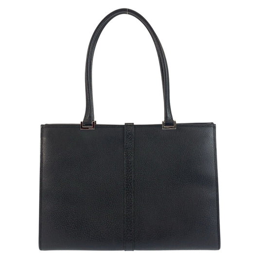 GUCCI Tote Bag 002 1074 leather Black SilverMetal Tote Bag Shoulder Bag Jackie Women Used Authentic