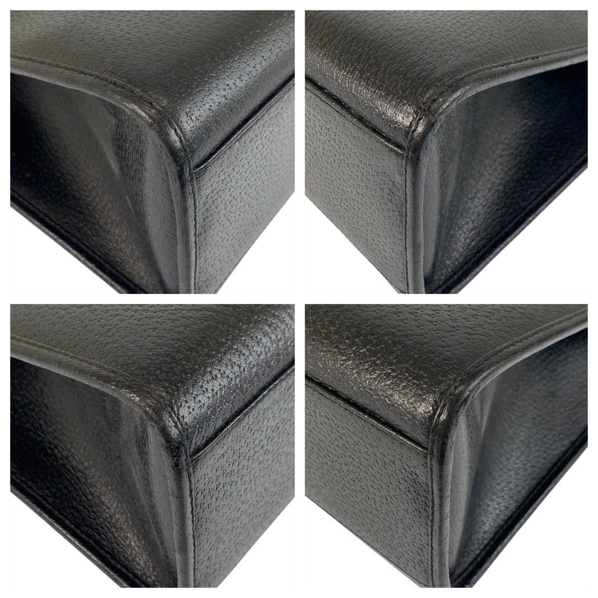 GUCCI Tote Bag 002 1074 leather Black SilverMetal Tote Bag Shoulder Bag Jackie Women Used Authentic