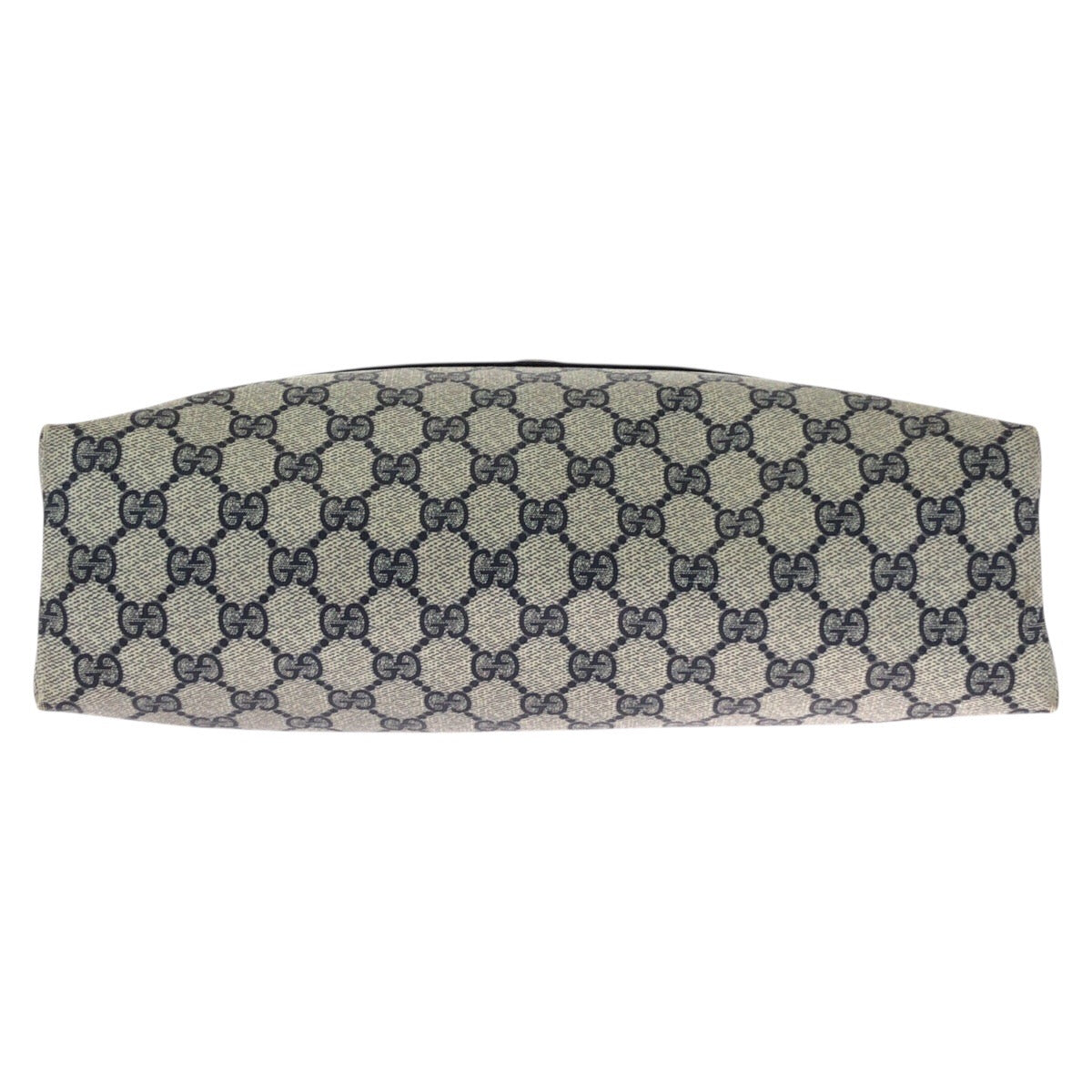 GUCCI Tote Bag 39 002 4487 GG Supreme Canvas Navy Gray Gold Metal Old Gucci Shelly Line