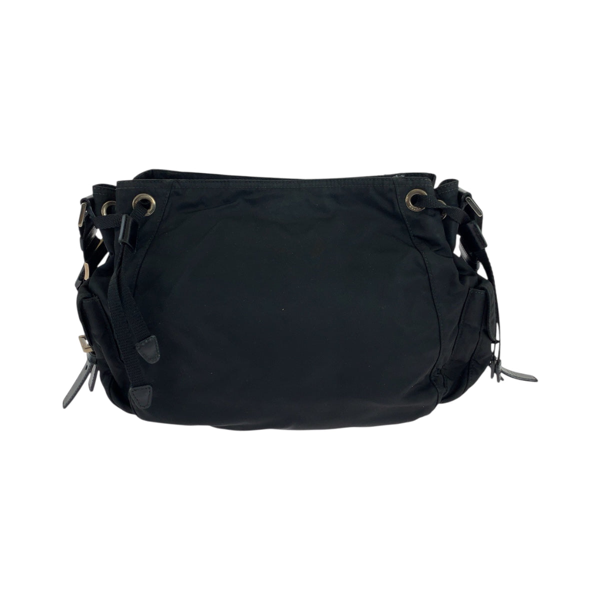 PRADA Shoulder Bag BT0572 Nylon black Shoulder Bag Messenger bag Test Triangle With logo Women Used Authentic