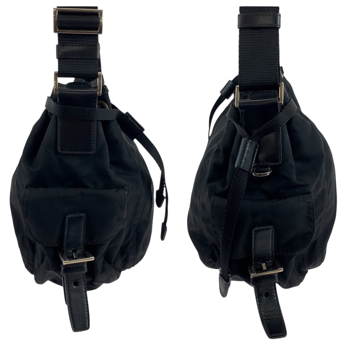 PRADA Shoulder Bag BT0572 Nylon black Shoulder Bag Messenger bag Test Triangle With logo Women Used Authentic