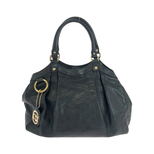 GUCCI Shoulder Bag 211944 leather Black Gold Metal Shoulder Bag Shoulder Bag Guccisima Sukey Women Used Authentic