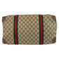 GUCCI Tote Bag 002 39 6 GG Supreme Canvas Beige Brown Gold Metal Old Gucci Shelly Line