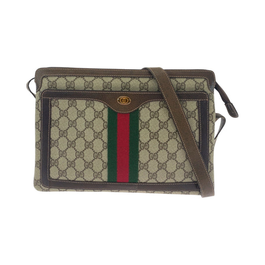 GUCCI Shoulder Bag 001 16 4085 GG Supreme Canvas Beige Brown Gold Metal Shoulder Bag Shoulder Bag Old Gucci Shelly Line Women Used Authentic