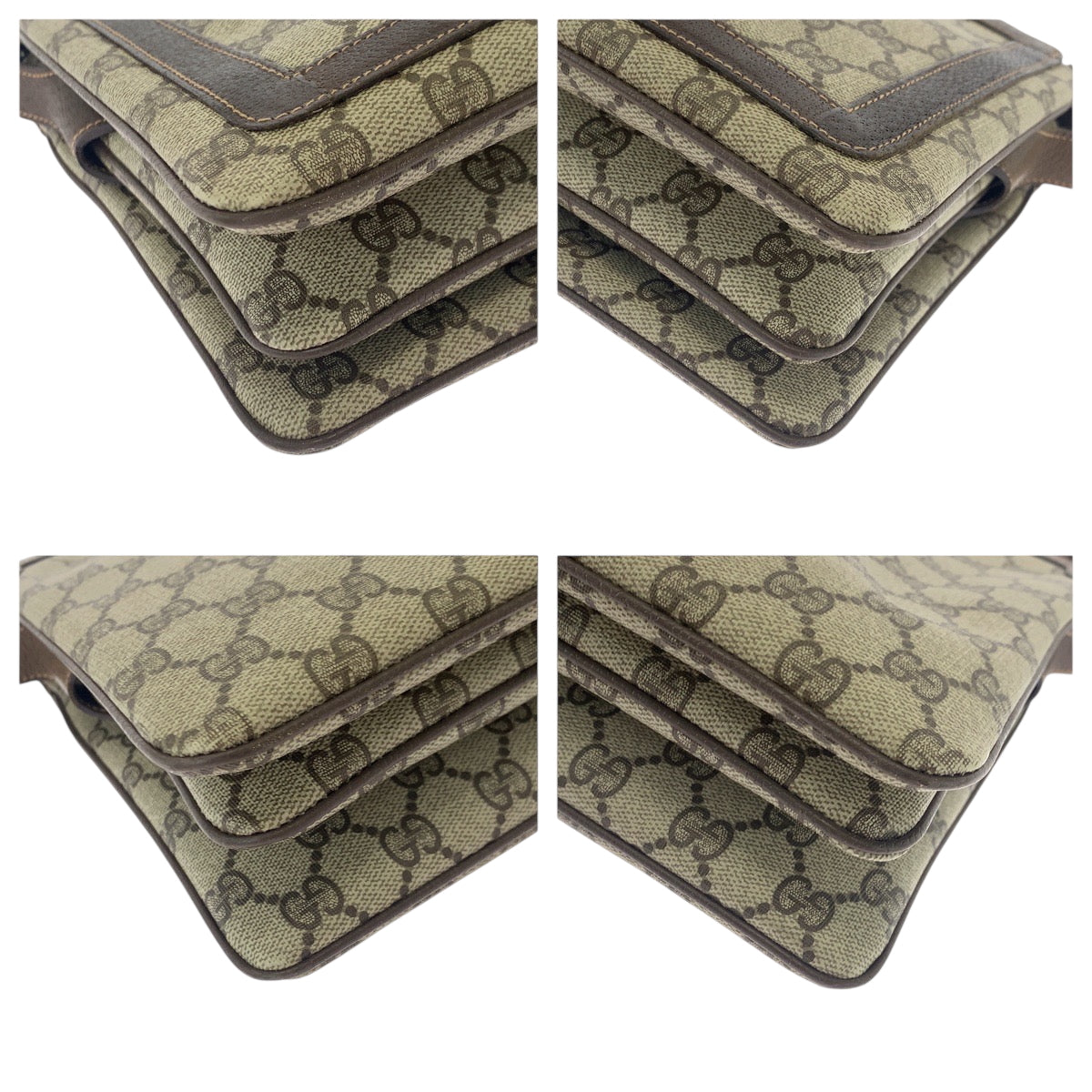 GUCCI Shoulder Bag 001 16 4085 GG Supreme Canvas Beige Brown Gold Metal Shoulder Bag Shoulder Bag Old Gucci Shelly Line Women Used Authentic