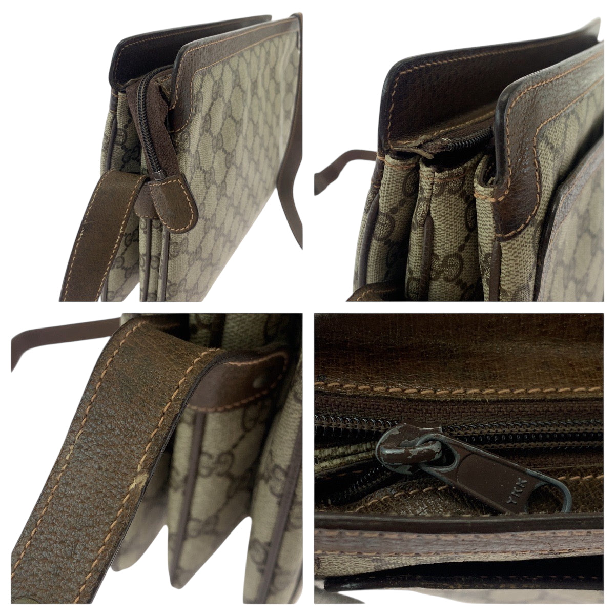 GUCCI Shoulder Bag 001 16 4085 GG Supreme Canvas Beige Brown Gold Metal Shoulder Bag Shoulder Bag Old Gucci Shelly Line Women Used Authentic