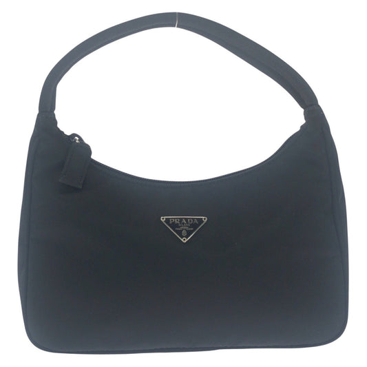 PRADA Handbag Nylon black Handbag accessory pouch Test Triangle With logo Women Used Authentic