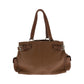 PRADA Tote Bag BR3250 leather Brown Silver Metal Tote Bag Shoulder Bag Vitterodino Triangle With logo Women Used Authentic