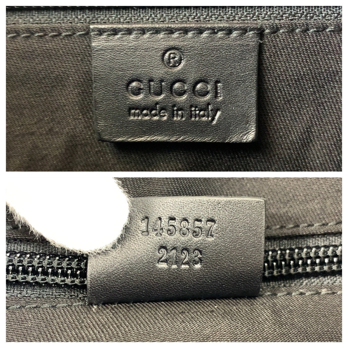 GUCCI Shoulder Bag 145857 GG canvas, leather Black SilverMetal Shoulder Bag Messenger bag Women Used Authentic