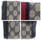 GUCCI Clutch bag GG Supreme Canvas Navy Gray Gold Metal Old Gucci Shelly Line