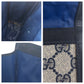 GUCCI Clutch bag GG Supreme Canvas Navy Gray Gold Metal Old Gucci Shelly Line