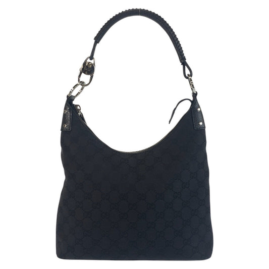 GUCCI Shoulder Bag 115003 GG canvas black Women Used Authentic