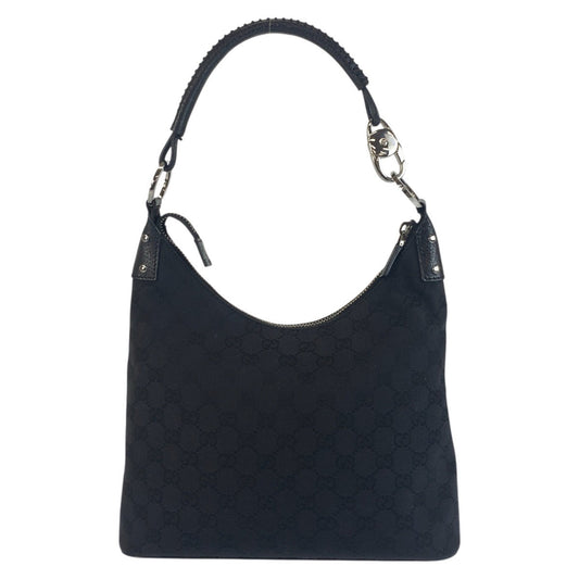 GUCCI Shoulder Bag 115003 GG canvas black Women Used Authentic