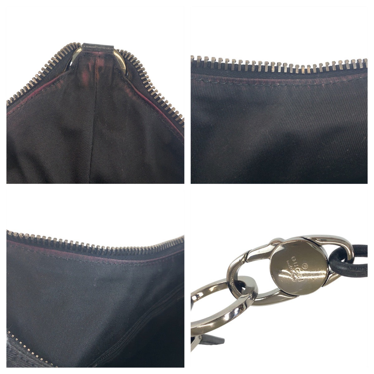 GUCCI Shoulder Bag 115003 GG canvas black Women Used Authentic