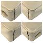 PRADA Shoulder Bag leather White GoldMetal Logo embossed