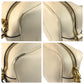 PRADA Shoulder Bag leather White GoldMetal Logo embossed