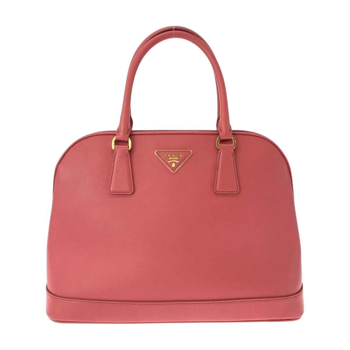PRADA Handbag BN2558 leather Pink Gold Metal Safiano Triangle With logo