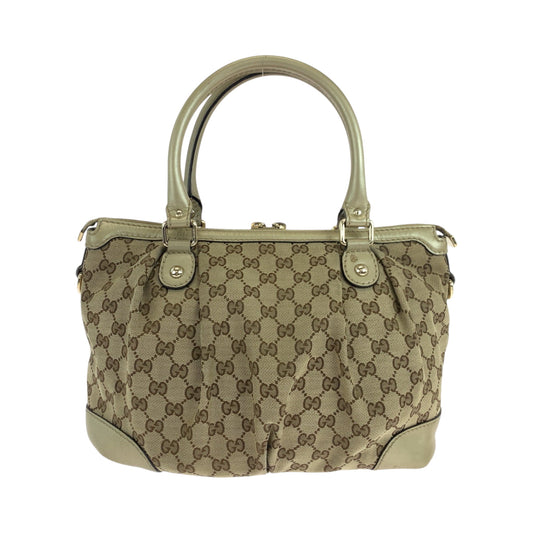 GUCCI Shoulder Bag 247902 GG canvas beige Shoulder Bag Handbag 2way Women Used Authentic
