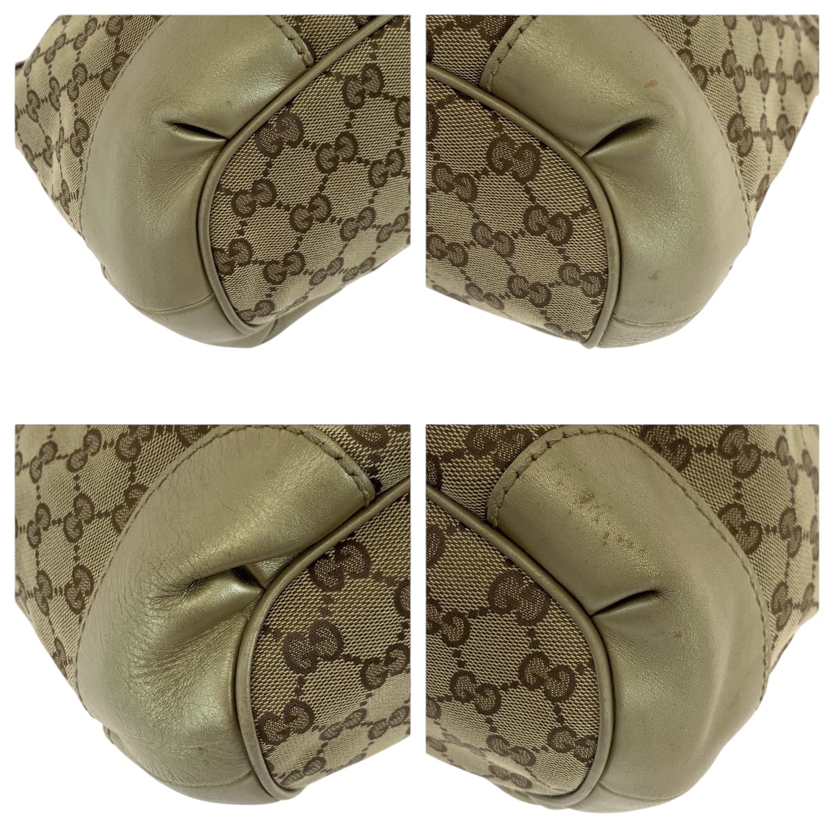 GUCCI Shoulder Bag 247902 GG canvas beige Shoulder Bag Handbag 2way Women Used Authentic