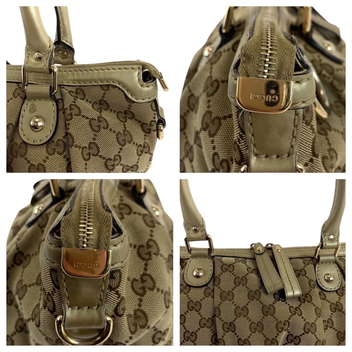 GUCCI Shoulder Bag 247902 GG canvas beige Shoulder Bag Handbag 2way Women Used Authentic
