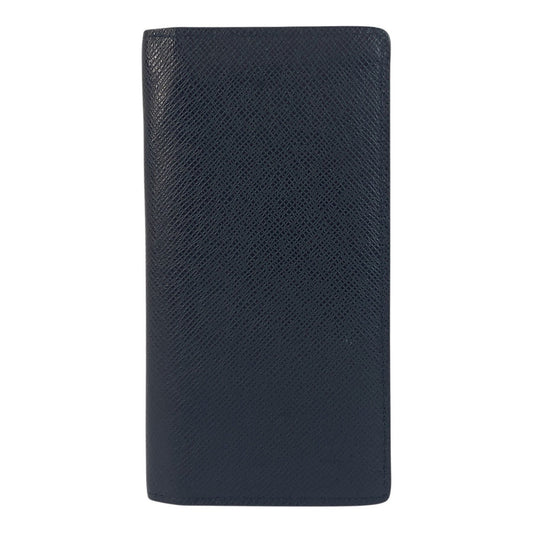LOUIS VUITTON Long Wallet Purse M30502 leather Blue Marine Navy SilverMetal Taiga Portefeuille Braza