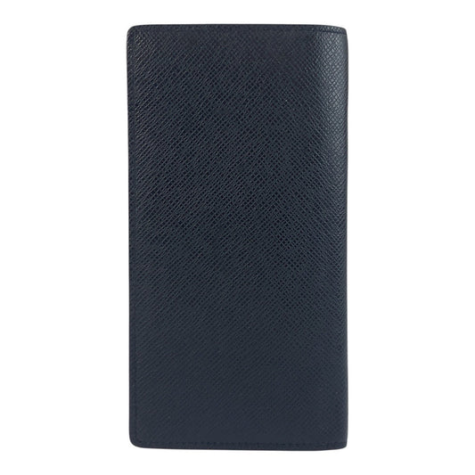 LOUIS VUITTON Long Wallet Purse M30502 leather Blue Marine Navy SilverMetal Taiga Portefeuille Braza