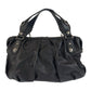 GUCCI Handbag 228594 leather Black SilverMetal Handbag Shoulder Bag Horsebit Guccissima Women Used Authentic