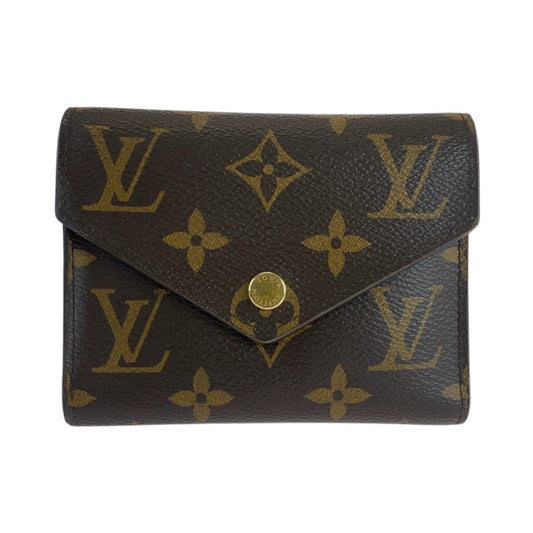 LOUIS VUITTON Tri-fold wallet M62472 PVC Brown Gold Metal Monogram Portefeuille Victorine