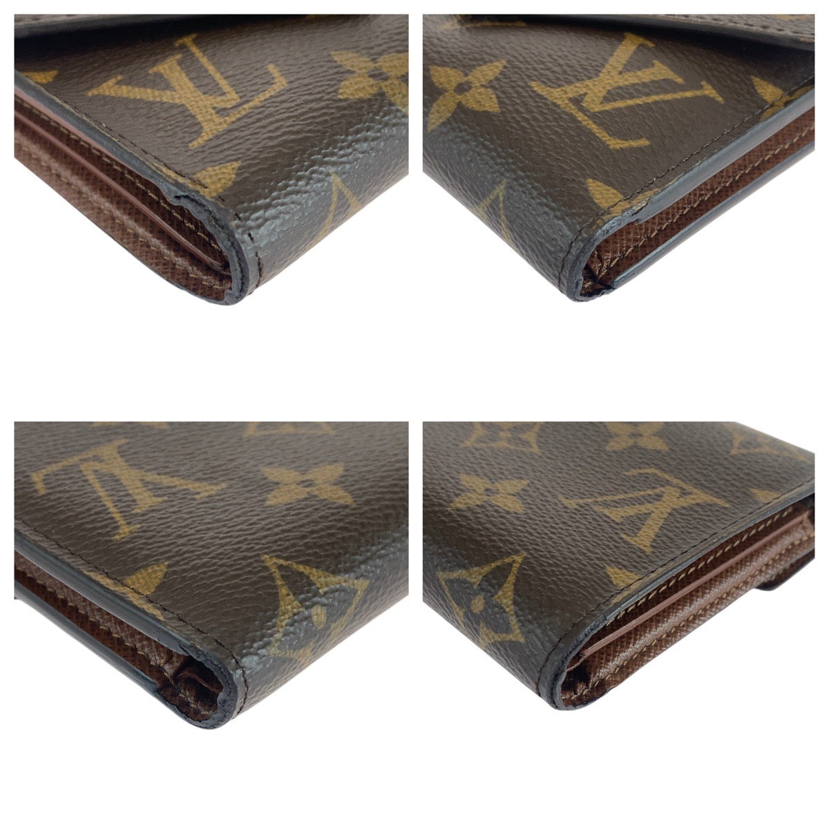 LOUIS VUITTON Tri-fold wallet M62472 PVC Brown Gold Metal Monogram Portefeuille Victorine