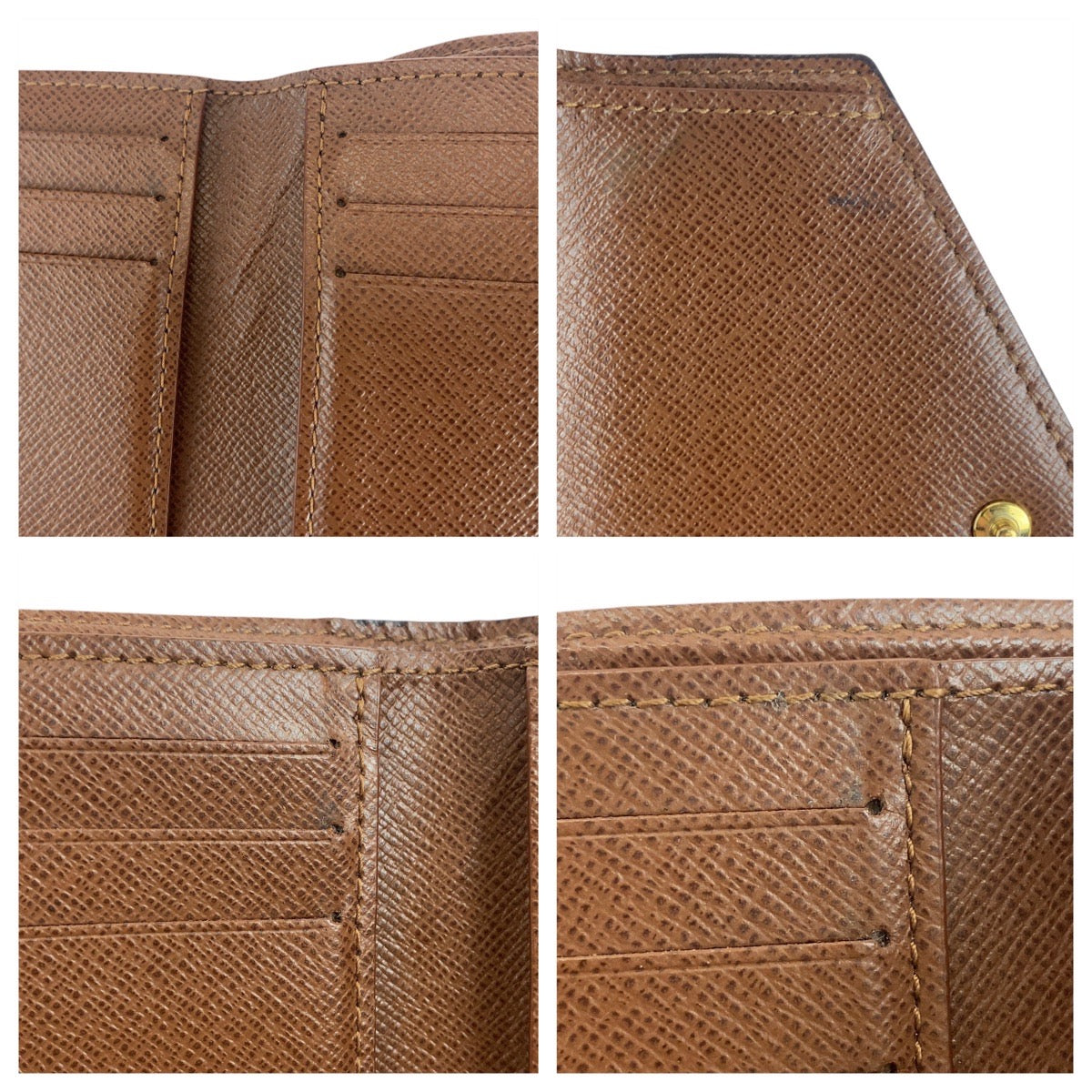 LOUIS VUITTON Tri-fold wallet M62472 PVC Brown Gold Metal Monogram Portefeuille Victorine