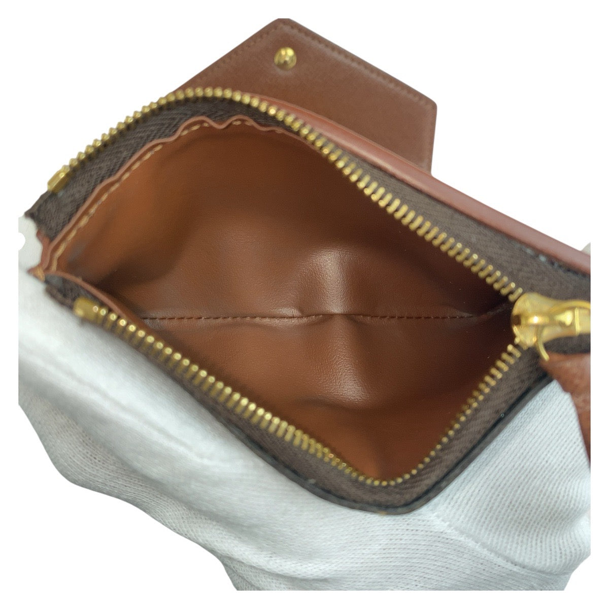 LOUIS VUITTON Tri-fold wallet M62472 PVC Brown Gold Metal Monogram Portefeuille Victorine