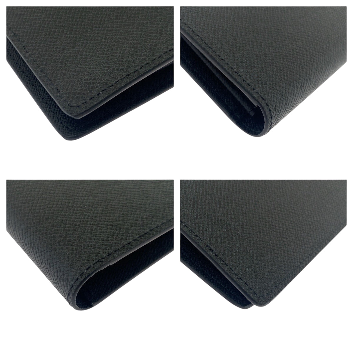 LOUIS VUITTON Long Wallet Purse M30178 Taiga Noir Black SilverMetal Long Wallet Purse Taiga Portefeuille Braza mens Used Authentic