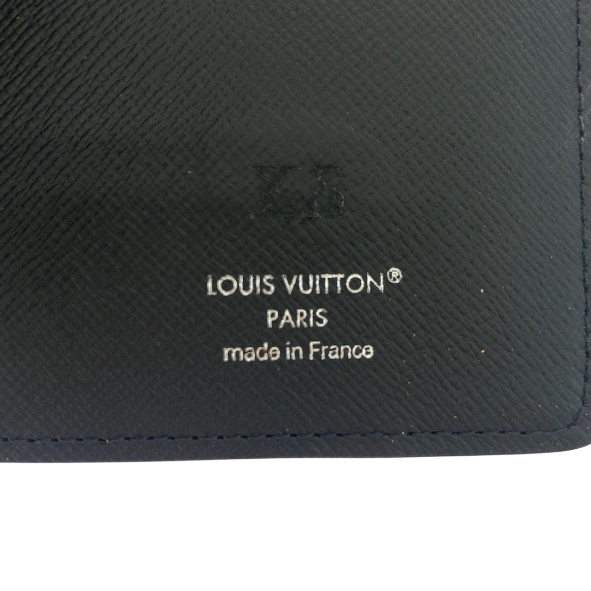 LOUIS VUITTON Long Wallet Purse M30178 Taiga Noir Black SilverMetal Long Wallet Purse Taiga Portefeuille Braza mens Used Authentic