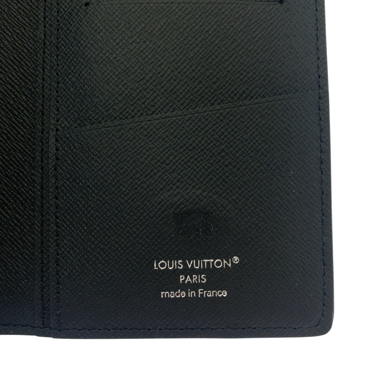 LOUIS VUITTON Long Wallet Purse M30178 Taiga Noir Black SilverMetal Long Wallet Purse Taiga Portefeuille Braza mens Used Authentic
