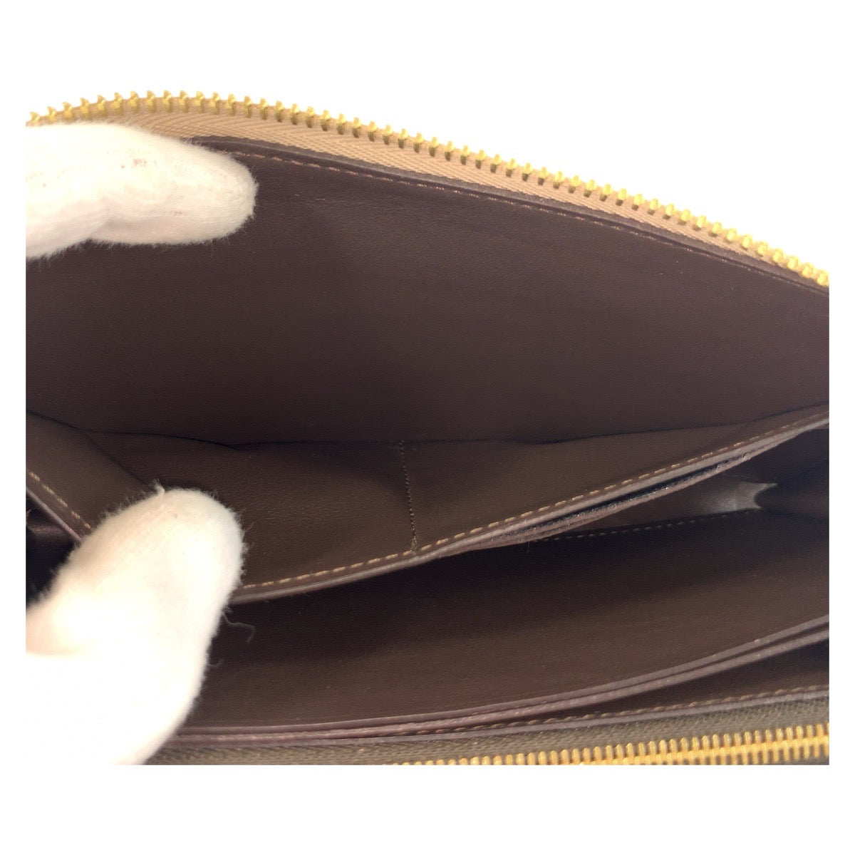 LOUIS VUITTON Long Wallet Purse M63104 leather Greige Gold Metal Long Wallet Purse Portefeuille comet Women Used Authentic