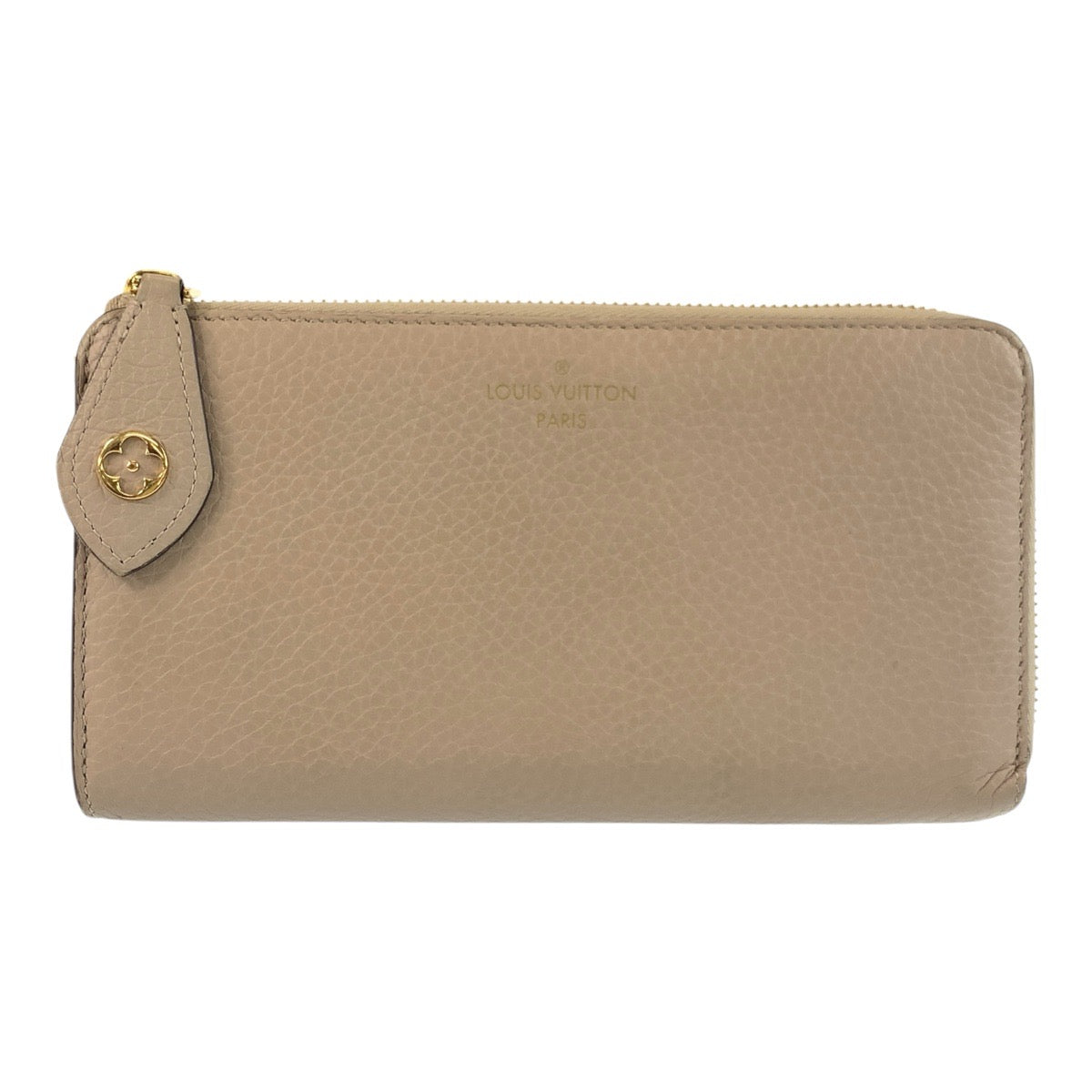 LOUIS VUITTON Long Wallet Purse M63104 leather Greige Gold Metal Long Wallet Purse Portefeuille comet Women Used Authentic