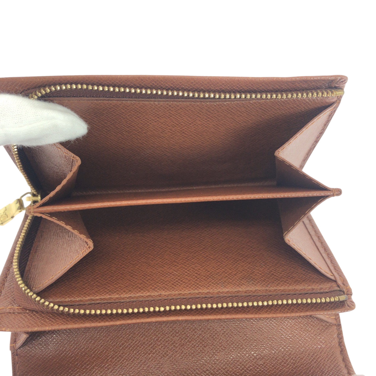 LOUIS VUITTON Bifold Wallet M61736 PVC Dark Brown Gold Metal Folding wallet Compact wallet Monogram Portefeuille Tresol Women Used Authentic
