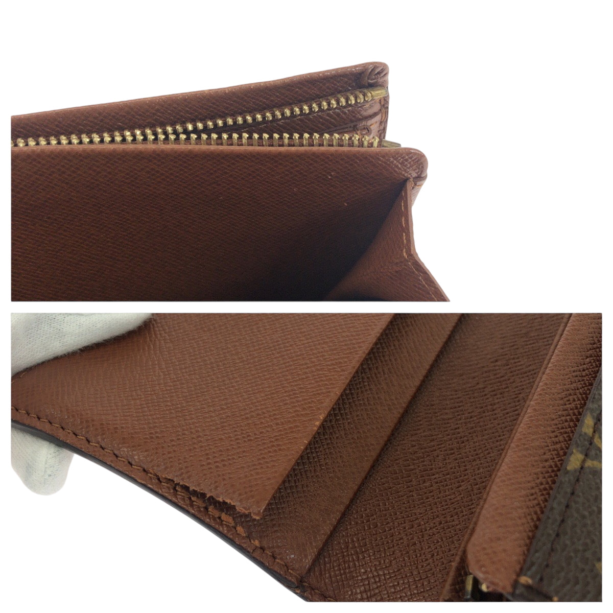 LOUIS VUITTON Bifold Wallet M61736 PVC Dark Brown Gold Metal Folding wallet Compact wallet Monogram Portefeuille Tresol Women Used Authentic
