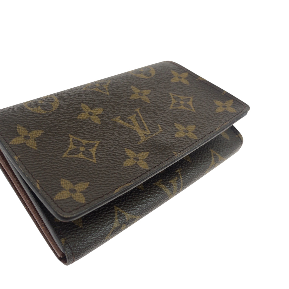 LOUIS VUITTON Bifold Wallet M61736 PVC Dark Brown Gold Metal Folding wallet Compact wallet Monogram Portefeuille Tresol Women Used Authentic