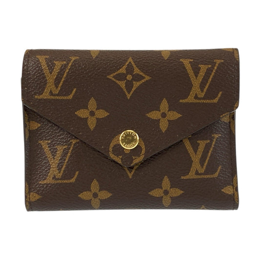 LOUIS VUITTON Tri-fold wallet M62472 PVC Brown Gold Metal Monogram Portefeuille Victorine