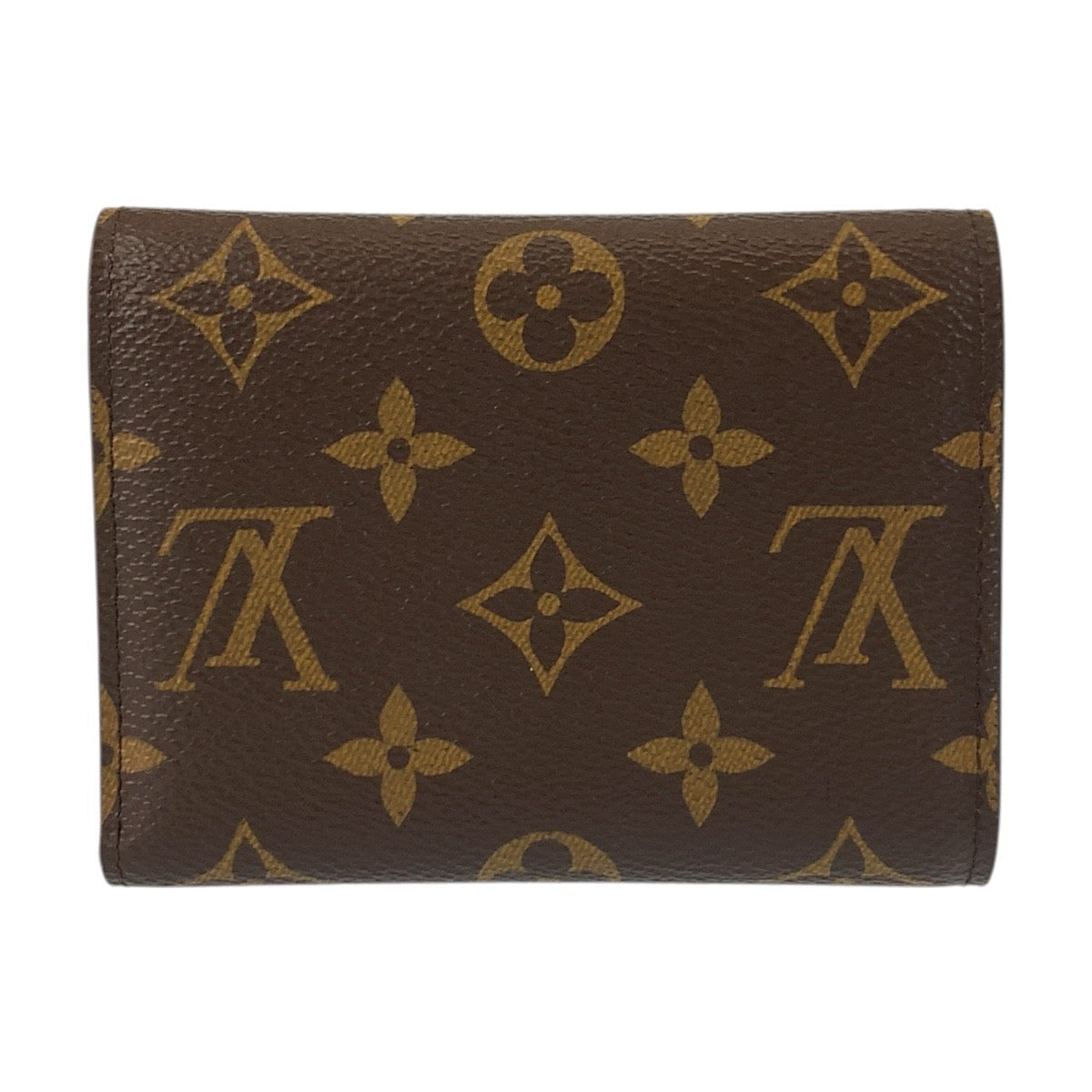 LOUIS VUITTON Tri-fold wallet M62472 PVC Brown Gold Metal Monogram Portefeuille Victorine