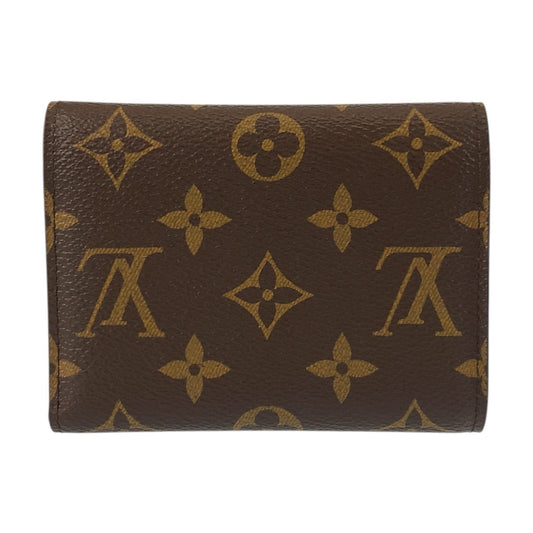 LOUIS VUITTON Tri-fold wallet M62472 PVC Brown Gold Metal Monogram Portefeuille Victorine