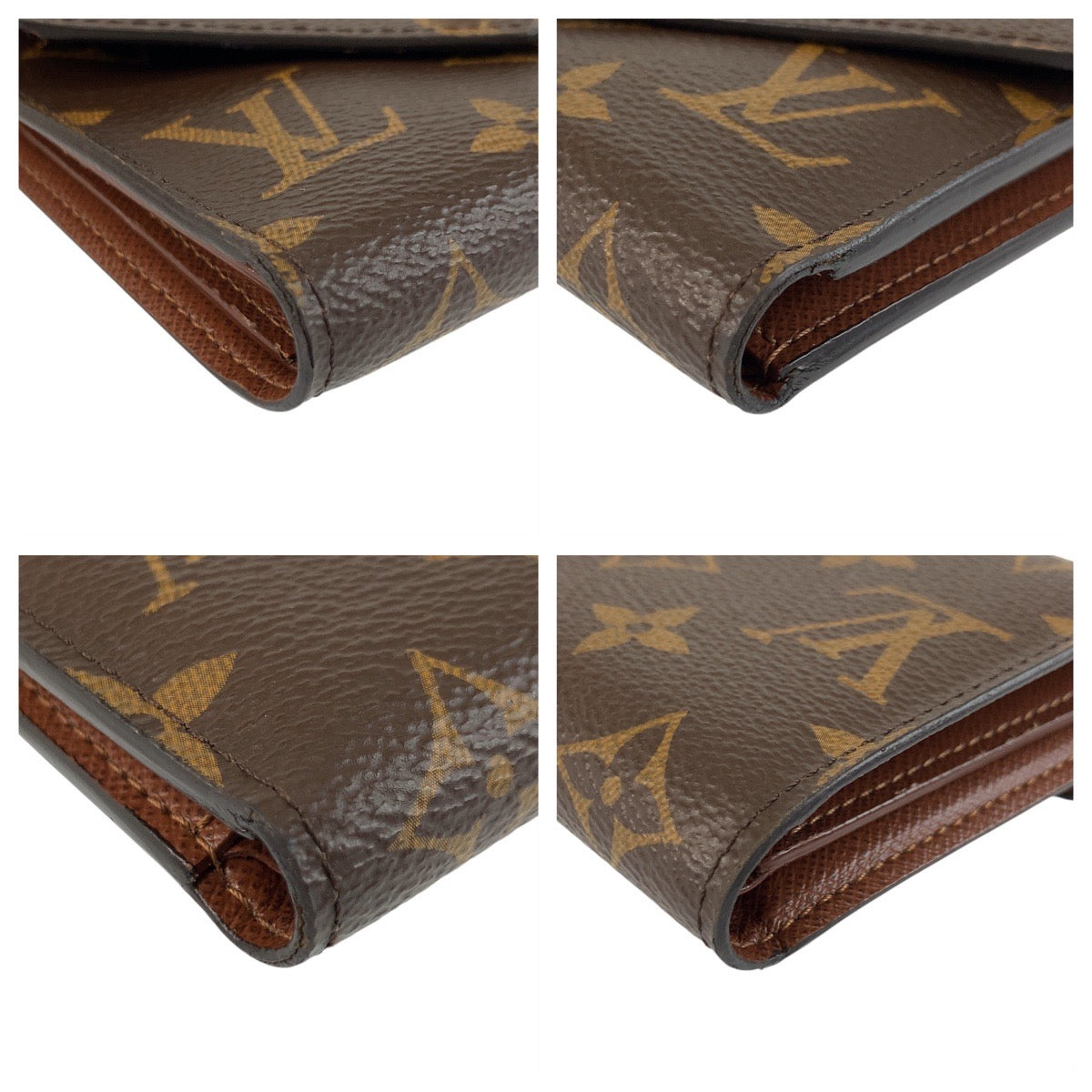 LOUIS VUITTON Tri-fold wallet M62472 PVC Brown Gold Metal Monogram Portefeuille Victorine