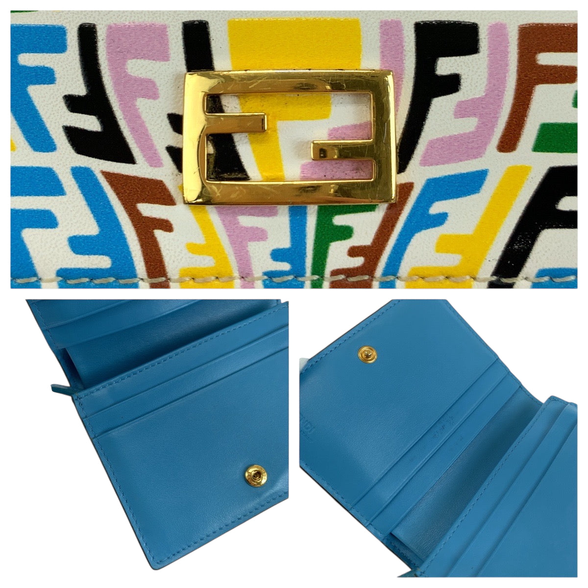 FENDI Bifold Wallet 8M0420 AGKS Calfskin multicolor Folding wallet Compact wallet Women(Unisex) Used Authentic