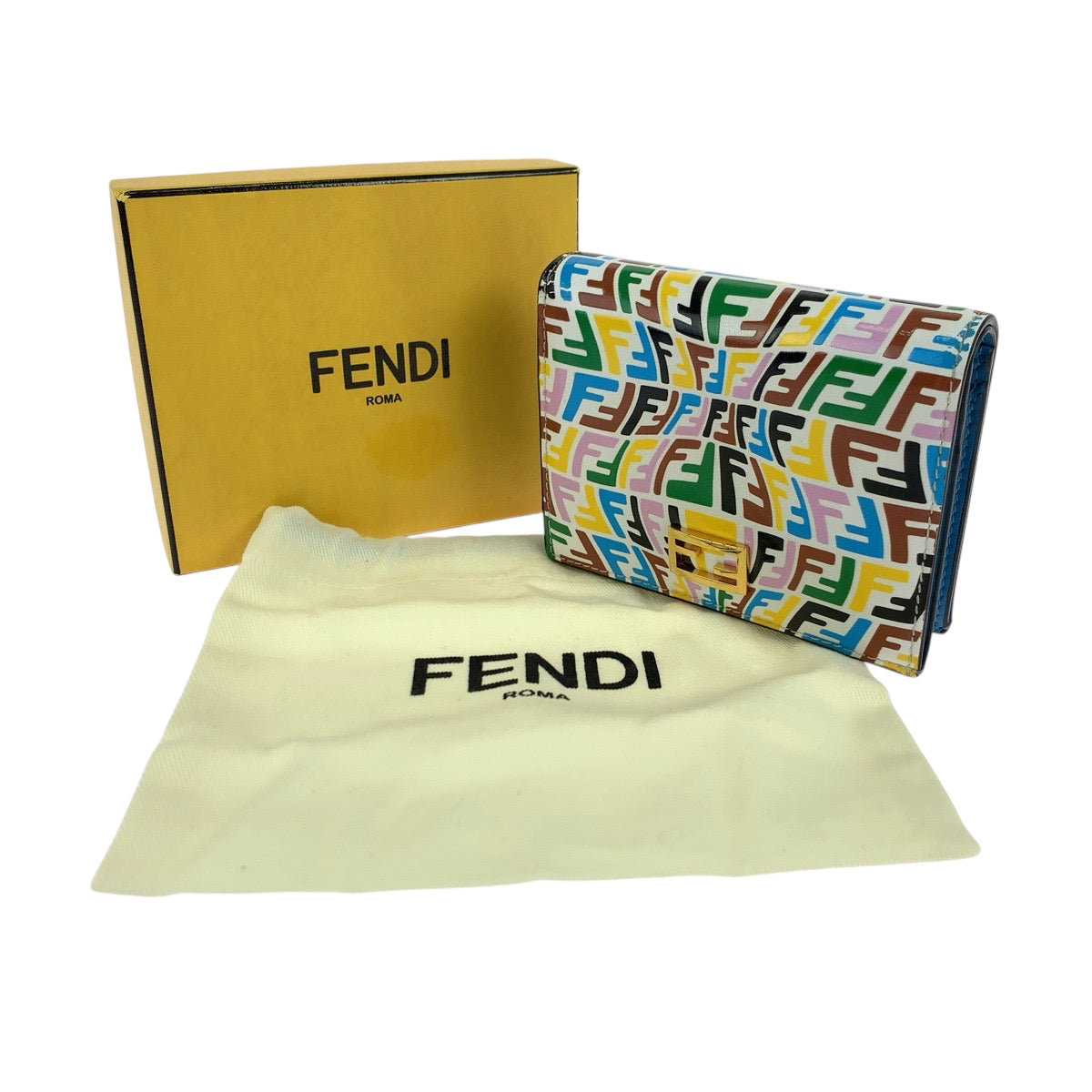FENDI Bifold Wallet 8M0420 AGKS Calfskin multicolor Folding wallet Compact wallet Women(Unisex) Used Authentic