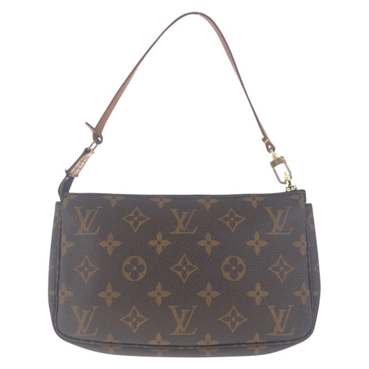 LOUIS VUITTON Handbag M51980 PVC Brown Gold Metal Handbag accessory pouch Monogram Pochette Accessoires Women Used Authentic